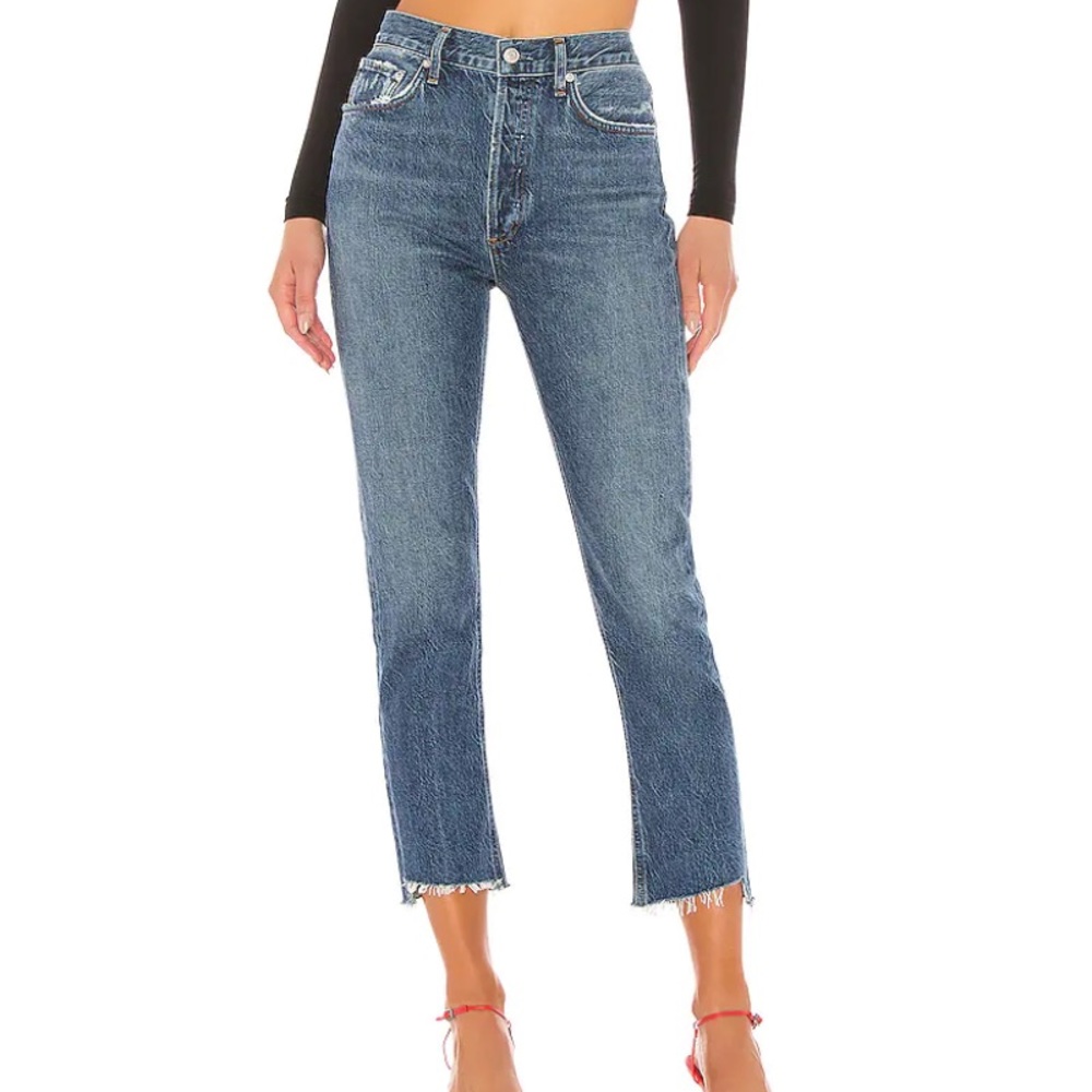 Agolde Riley High Rise Straight Cropped Jeans